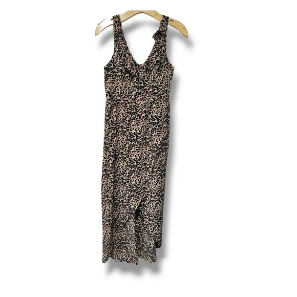 Crystal Doll Juniors Leopard Print Wrap Dress Size 3 – Ruffle Neckline NWOT - Picture 1 of 10